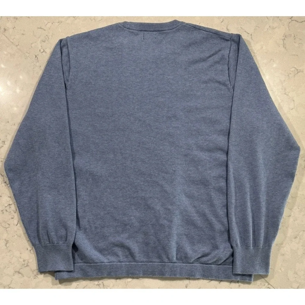 J.Crew Mens XL Heather Blue 100% Cotton Crewneck Pullover Sweater Preppy Casual